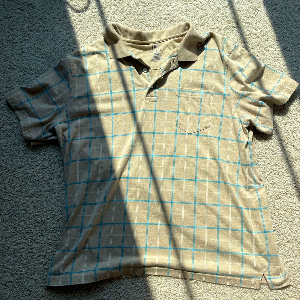 Tan & Blue George Polo Tee